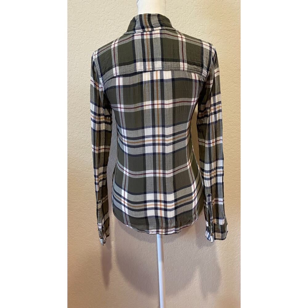 Abercrombie Y2K Plaid Flannel Top Kids Teen Sz M Ladies XXS Preppy Stretch Moose - Picture 5 of 8